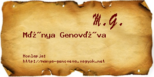 Mánya Genovéva névjegykártya